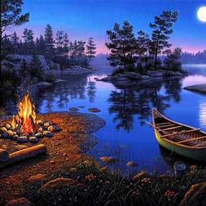 Fire by the Lake Paint by Diamonds