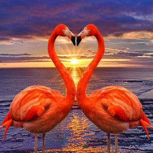 Flamingos Making Heart Shape Diamond Painting