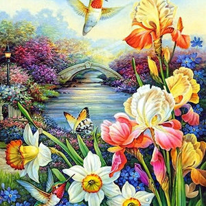 Flowers & Humming Birds Paint by Diamonds