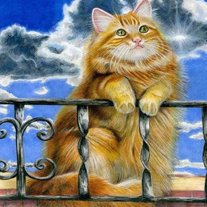 Fluffy Brown Cat Paint by Diamonds