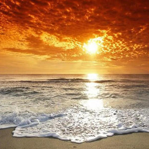 Foamy Waves & Sunset Sky Diamond Painting