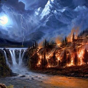 Forest Fire Diamond Painting Kit