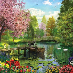 Forest Lake & Flowers Paint by Diamonds