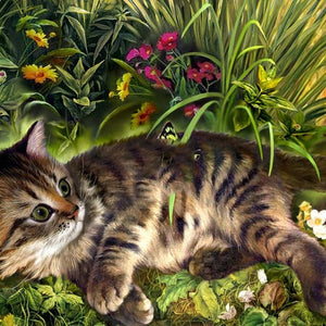 Garden Cat Diamond Painting