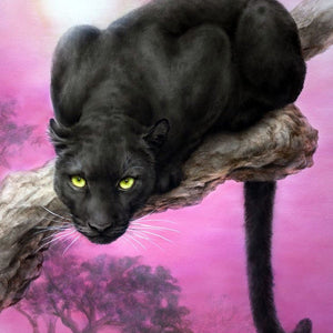 Gazing Black Panther Paint by Diamonds