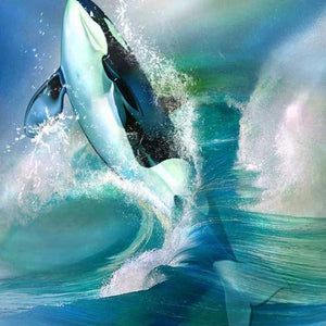 Giant Shark & Ocean Waves Diamond Painting Kit