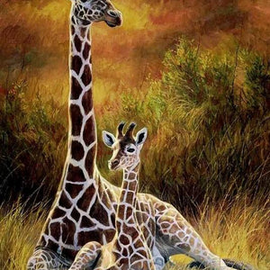 Giraffe Mother & Baby Paint by Diamonds