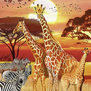 Giraffes & Zebras Diamond Painting Kit