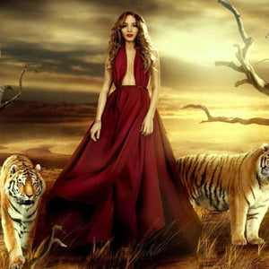Girl & Tigers Paint by Diamonds