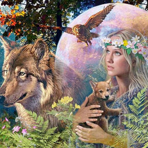 Goddess of the Wolves Paint by Diamonds