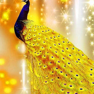 Golden Peacock Diamond Painting Kit