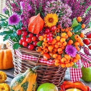 Thanksgiving Basket Paint with Diamonds