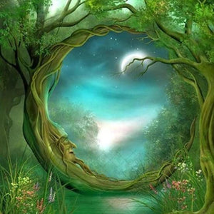 Green Fantasy Forest Paint by Diamonds