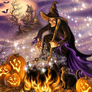 Halloween Witch Diamond Painting Kit