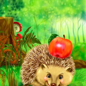 Happy Cartoon Hedgehog Paint by Diamonds