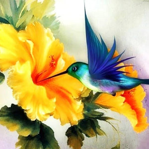 Humming Bird & Yellow Flower Diamond Painting