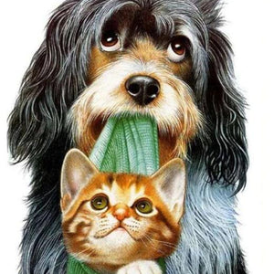 Kitten & Puppy Diamond Painting