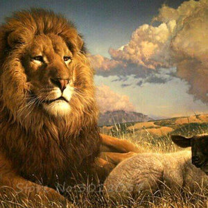 Lion & Lamb Paint by Diamonds