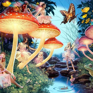 Little Fairies & Mushroom Houses Diamond Painting