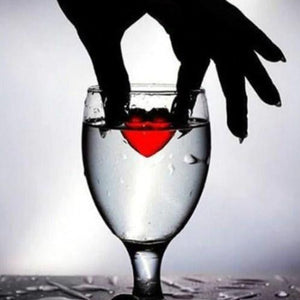 Love Heart in Water Glass Diamond Painting.