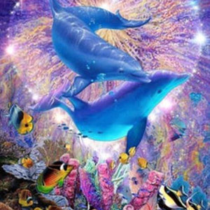 Lovely dolphins Pair Paint by Diamonds