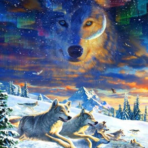 Moonlight Wolf pack Diamond Painting Kit