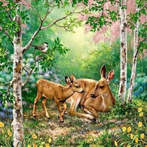 Mother Deer with Baby Paint by Diamonds