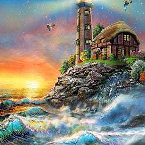 Ocean Waves & Light House Diamond Painting