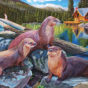 Otter Family Paint by Diamonds
