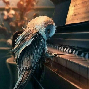 Owl Playing Piano Paint by Diamonds