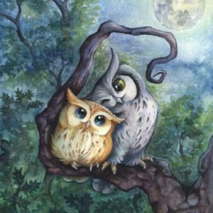 Owls in Love Paint by Diamonds