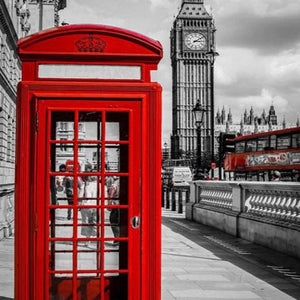 Phone Booth in London Paint by Diamonds
