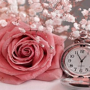 Pink Rose & Clock DIY Painting Kit