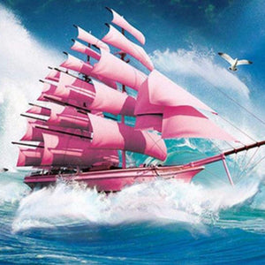 Pink Ship Diamond Painting Kit
