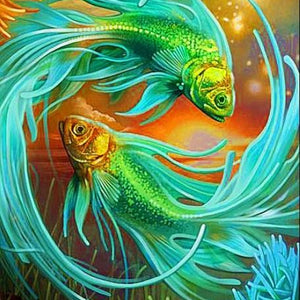 Pisces Fish Paint by Diamonds