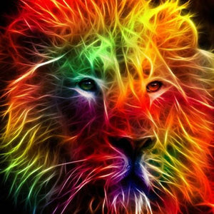 Pretty Lion Face Paint by Diamonds