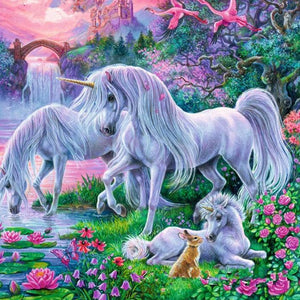 Rabbit & Unicorn Family Paint by Diamonds