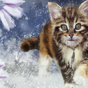 Running Cat Paint by Diamonds