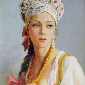 Russian Woman Paint by Diamonds