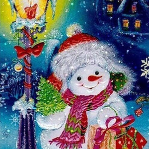 Snowman on Christmas DIY Painting