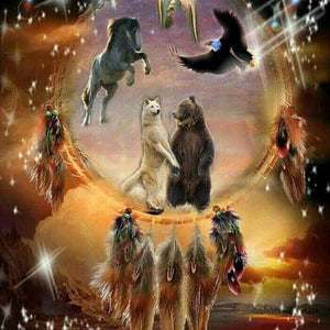 Spirit Animals Dream Catcher Diamond Painting