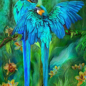 Blue Parrots Paint by Diamonds