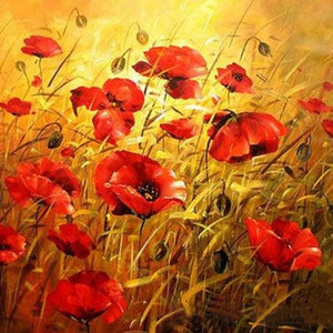 Sun Shines in Poppy Fields Diamond Painting