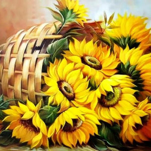 Sunflowers Basket Paint by Diamonds