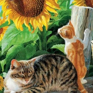 Sunflowers & Cats Paint by Diamonds