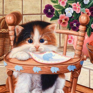 Kitten & Flowers Paint by Diamonds