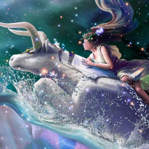 Taurus Zodiac Paint with Diamonds
