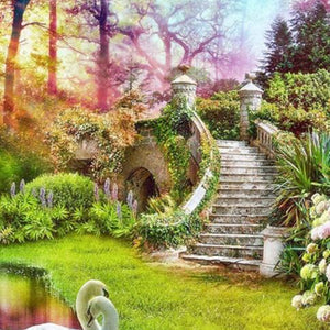 The Dream Garden & Swans Pair Diamond Painting