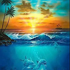 Under Water Dolphins Paint by Diamonds