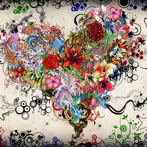 Valentine Floral Heart Paint by Diamonds
